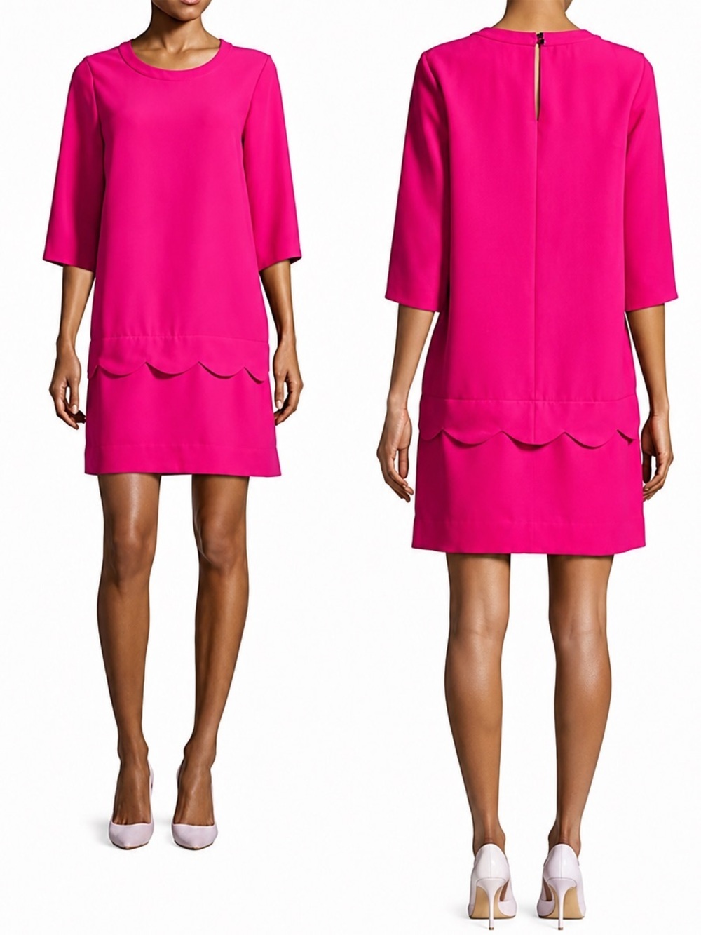 Kate Spade New York Demi Scalloped Shift Dress in Fuchsia Pink Size 4